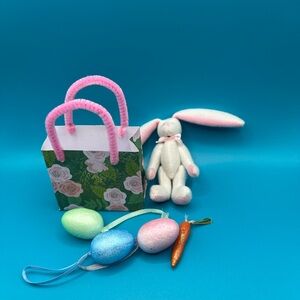 Miniature jointed Easter bunny gift set